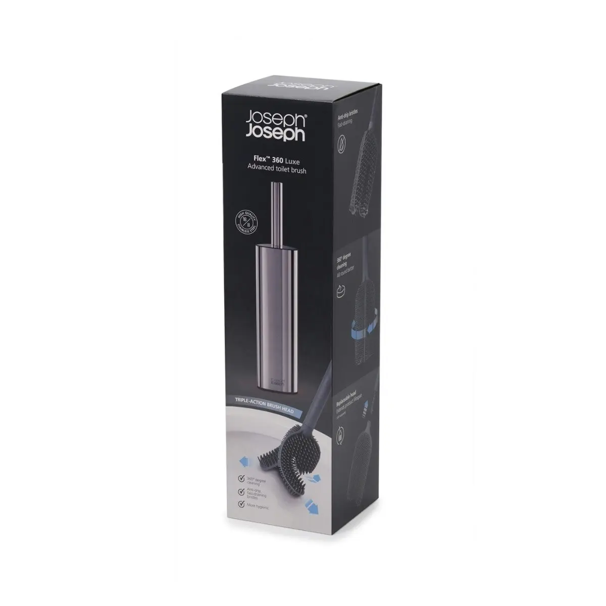 Joseph Joseph Flex 360 Luxe Toilet Brush - Steel