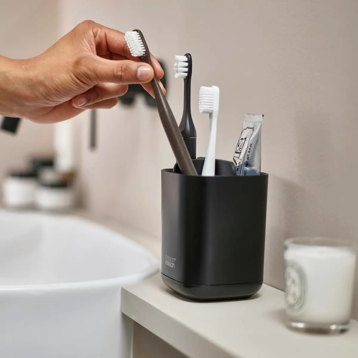 Joseph Joseph EasyStore Toothbrush Caddy - Black