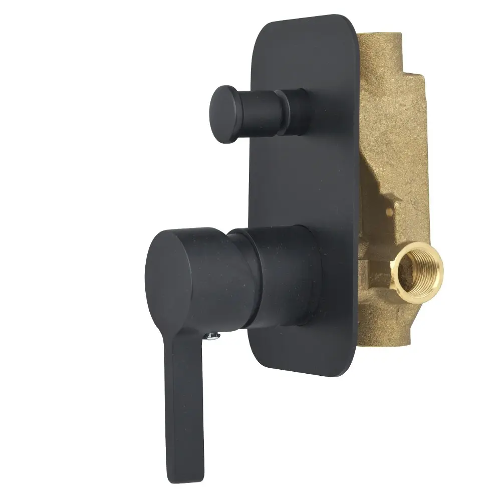 Vale Brighton Nero Wall Mounted Shower Mixer with Diverter - Matte Black