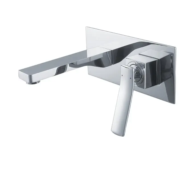 Aguzzo Cortina Wall Mounted Mixer with Spout - Polished Chrome