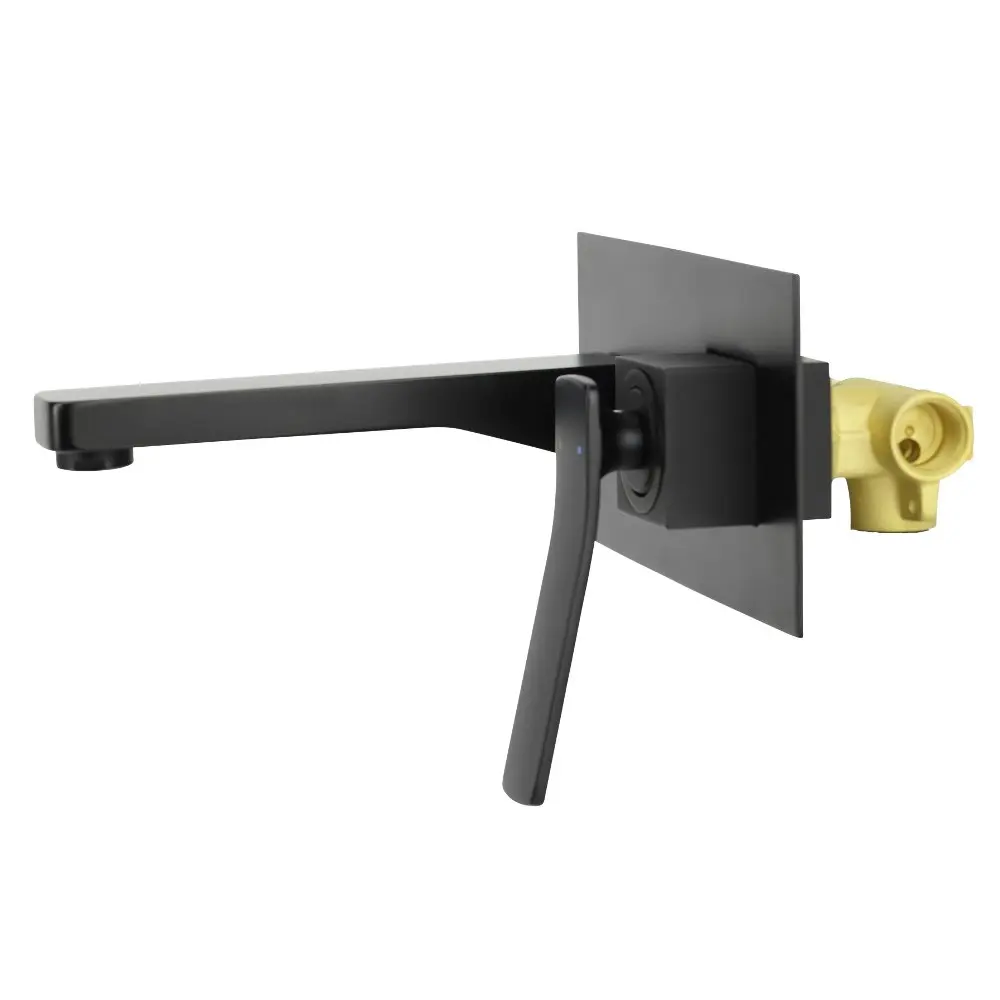 Aguzzo Cortina Wall Mounted Mixer with Spout - Matte Black