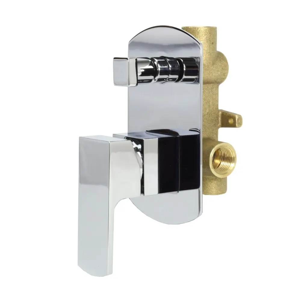 Aguzzo Terrus Wall Mounted Shower Mixer with Diverter - Polished Chrome