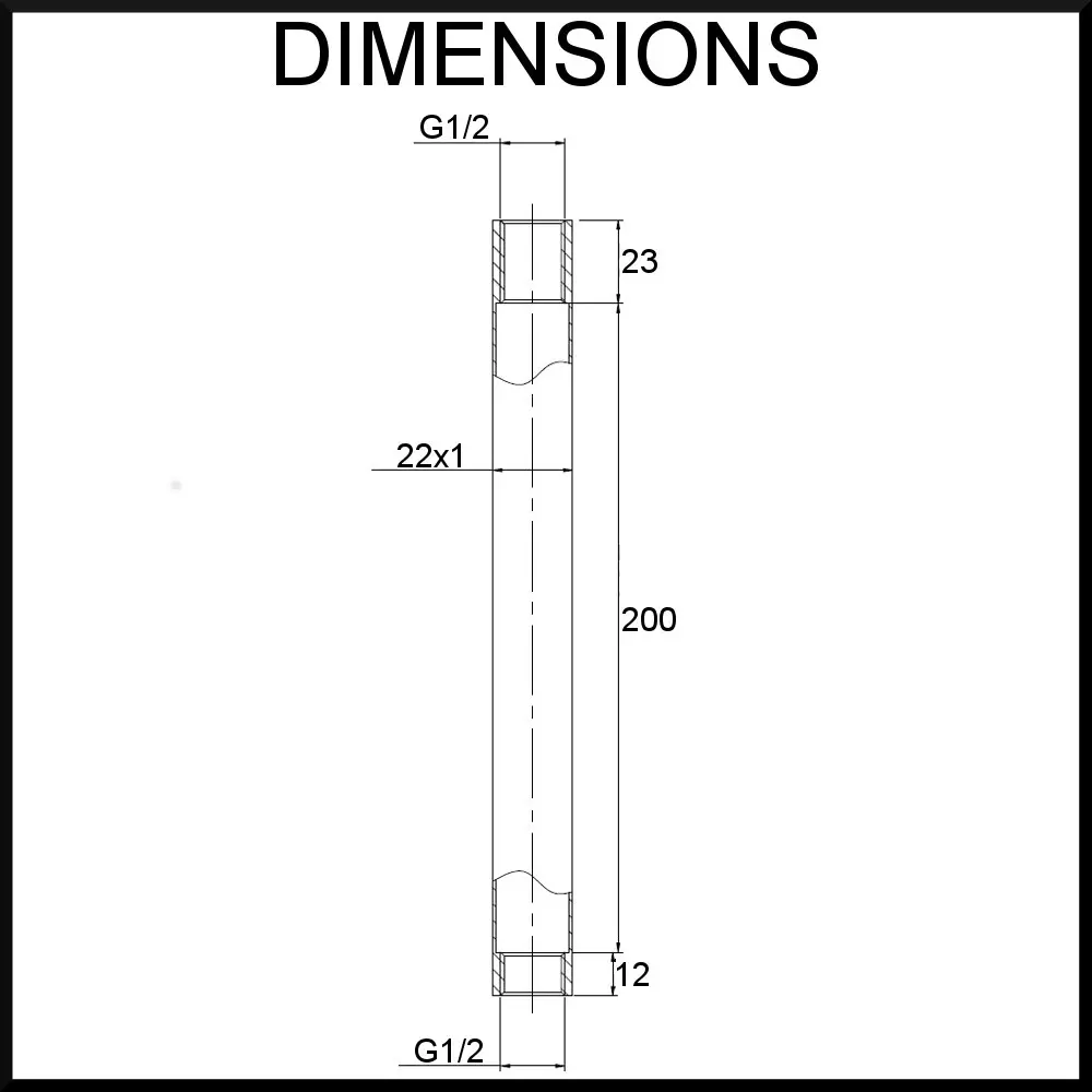 Vale 200mm Ceiling Mounted Round Shower Arm - Chrome