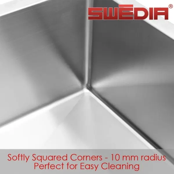 Swedia Dante Sink - 800mm Double Bowl - 1. 5mm Thick Stainless Steel