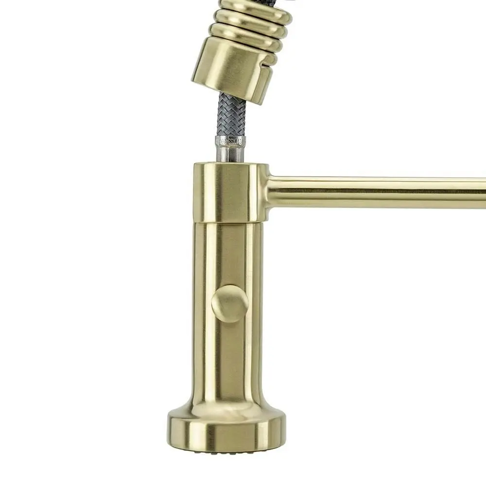 Swedia Signatur Stainless Steel Kitchen Mixer Pull-out Dual Flow Hose - Brushed Brass