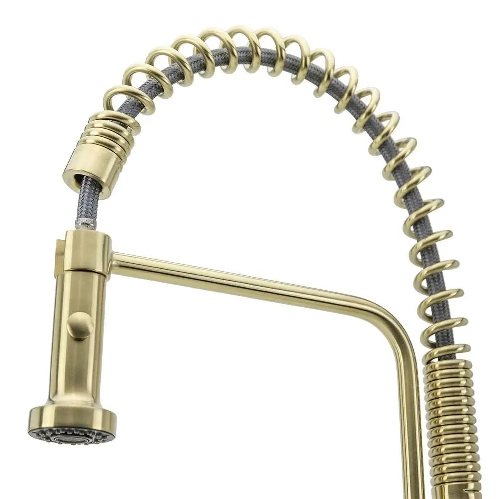 Swedia Signatur Stainless Steel Kitchen Mixer Pull-out Dual Flow Hose - Brushed Brass