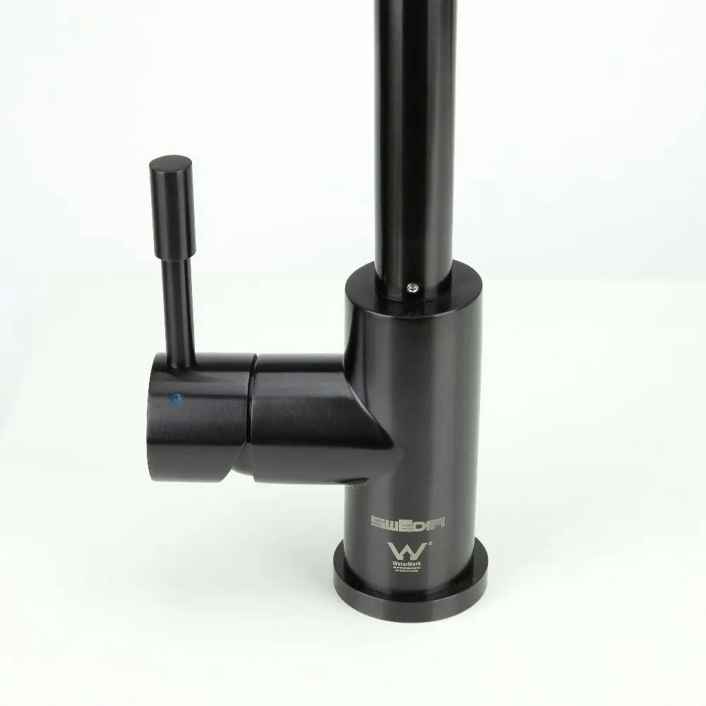 Swedia Klaas Stainless Steel Kitchen Mixer Tap with Pull-Out - Black Satin