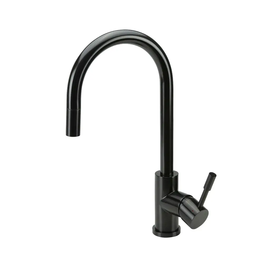 Swedia Klaas Stainless Steel Kitchen Mixer Tap with Pull-Out - Black Satin