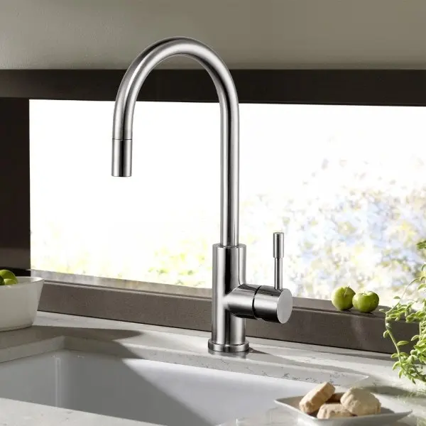 Swedia Klaas Stainless Steel Sink Mixer with Swivel Spout and Pull-Out - Brushed