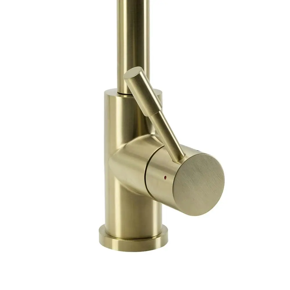 Swedia Klaas Stainless Steel Kitchen Mixer Tap with Pull-Out - Brushed Brass