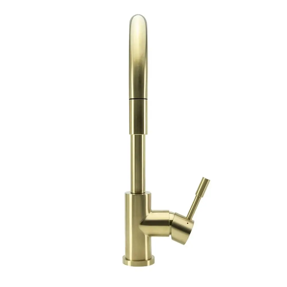 Swedia Klaas Stainless Steel Kitchen Mixer Tap with Pull-Out - Brushed Brass