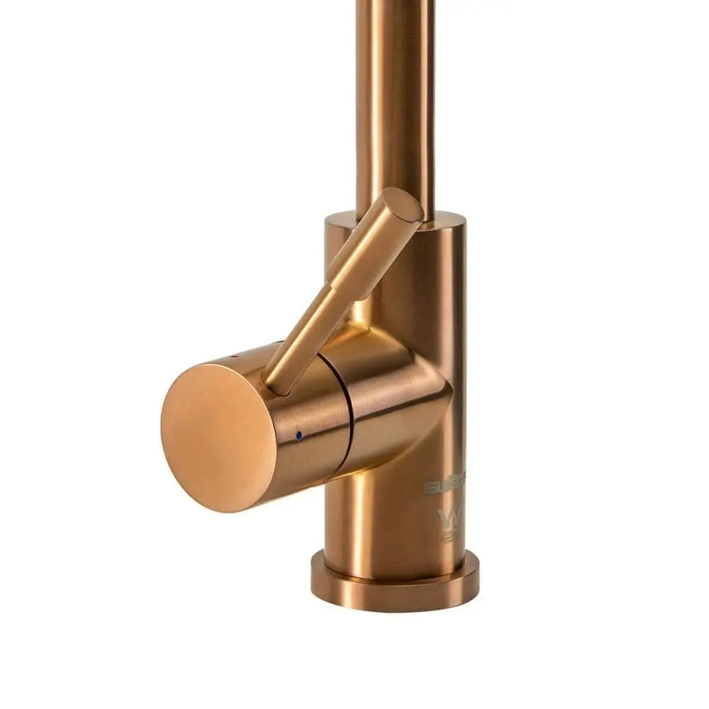 Swedia Klaas Stainless Steel Kitchen Mixer Tap with Pull-Out - Brushed Copper