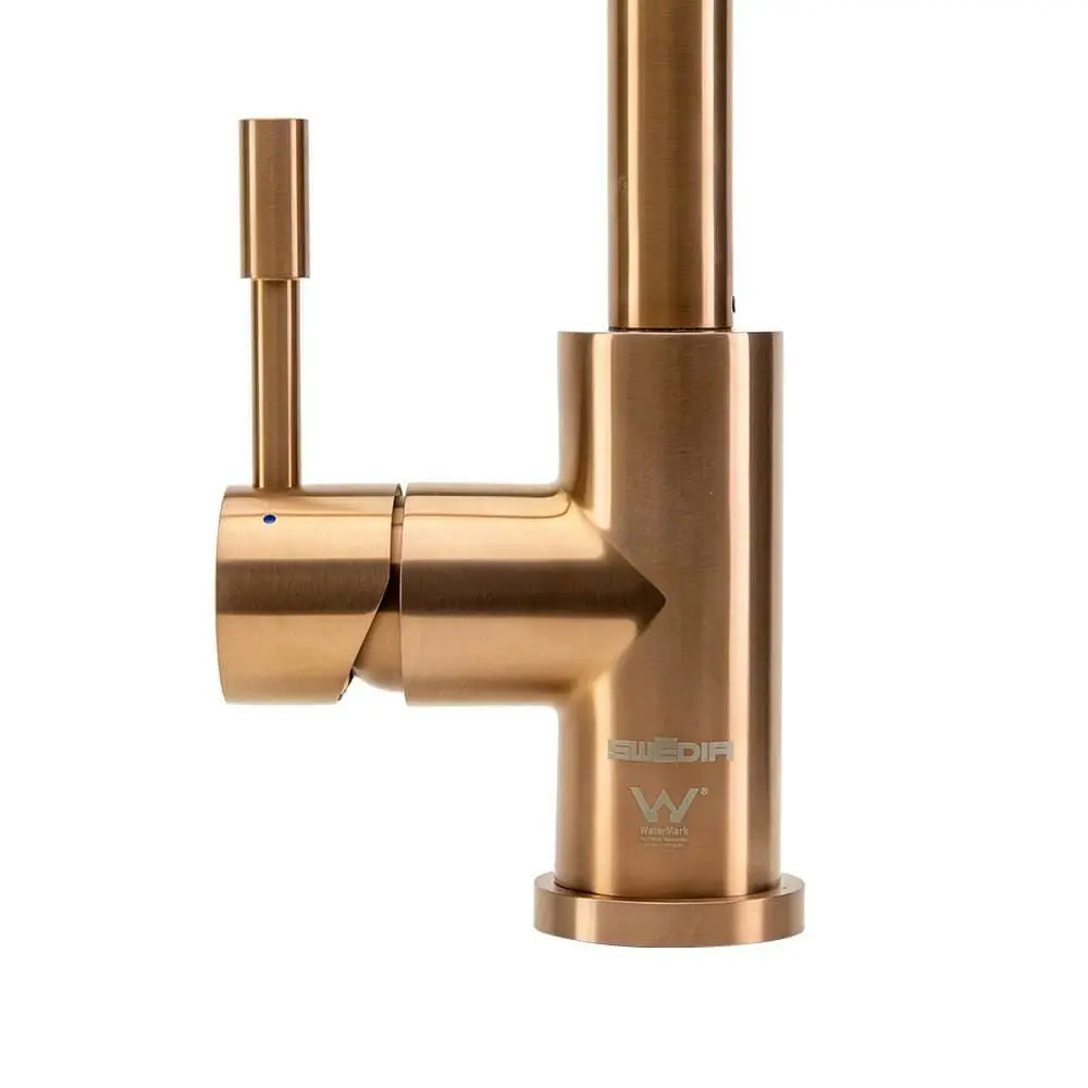 Swedia Klaas Stainless Steel Kitchen Mixer Tap with Pull-Out - Brushed Copper