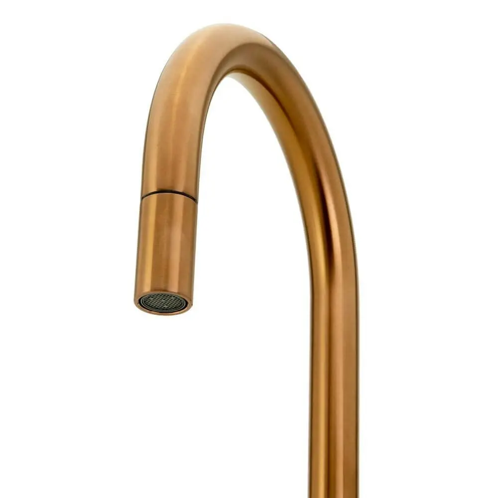 Swedia Klaas Stainless Steel Kitchen Mixer Tap with Pull-Out - Brushed Copper