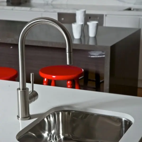 Swedia Klaas Stainless Steel Sink Mixer with Swivel Spout - Brushed