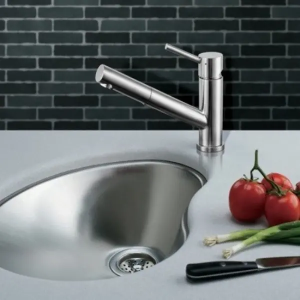 Swedia Oskar Stainless Steel Kitchen Sink Mixer - Brushed