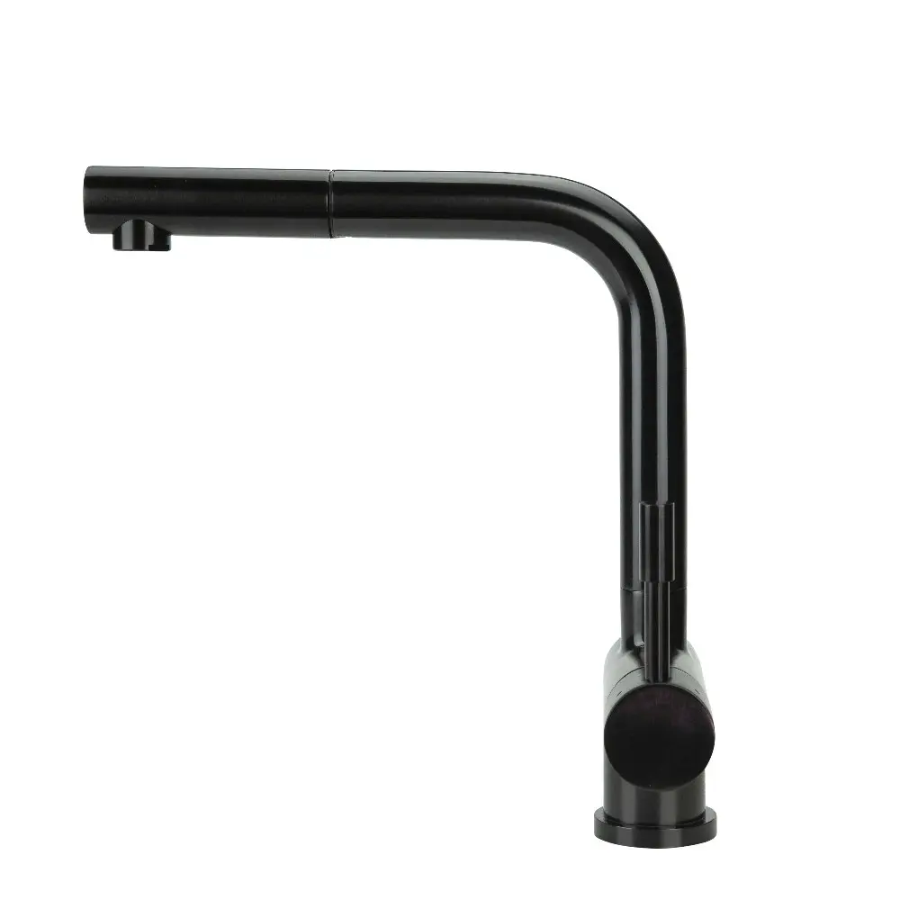 Swedia Sigge Stainless Steel Kitchen Mixer Tap with Pull-Out - Satin Black