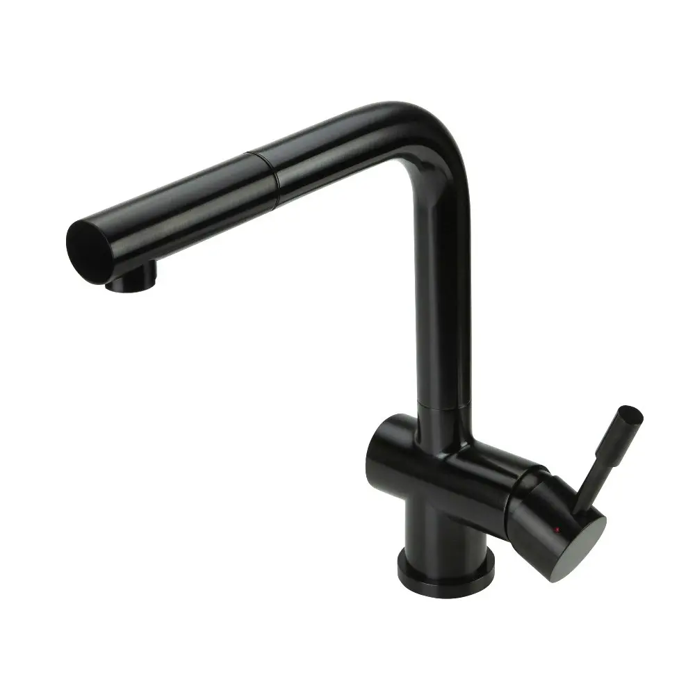 Swedia Sigge Stainless Steel Kitchen Mixer Tap with Pull-Out - Satin Black