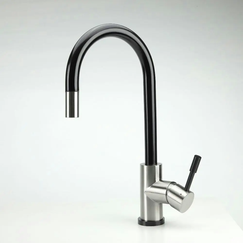 Swedia Klaas Stainless Steel Kitchen Mixer Tap w Pull-Out - Brushed Black Satin