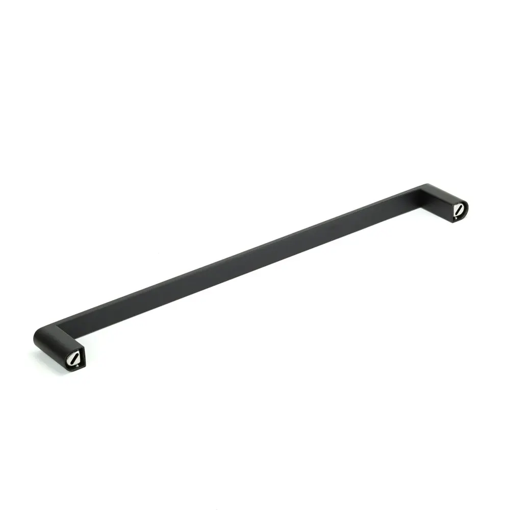 Vale Fluid 600mm Stainless Steel Single Towel Rail - Matte Black