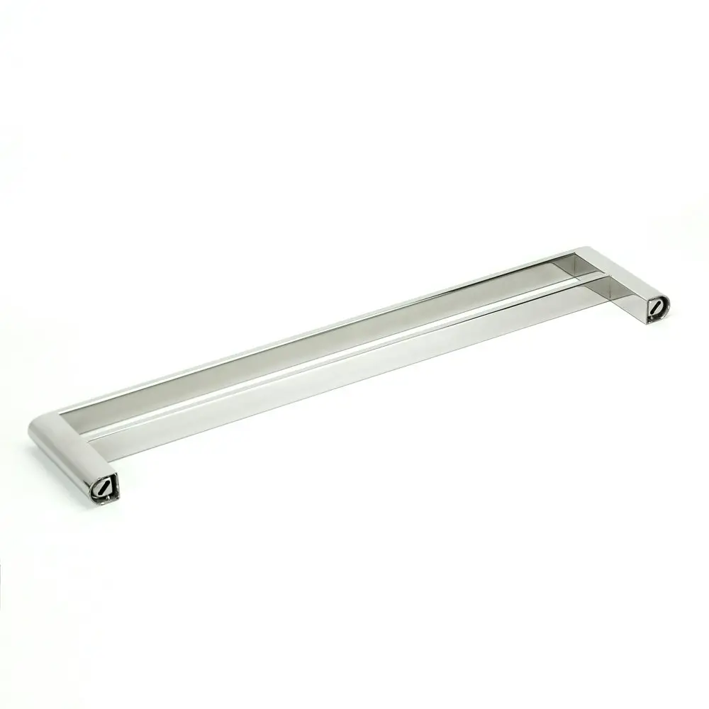 Vale Fluid 600mm Double Towel Rail - Polished Stainless Steel