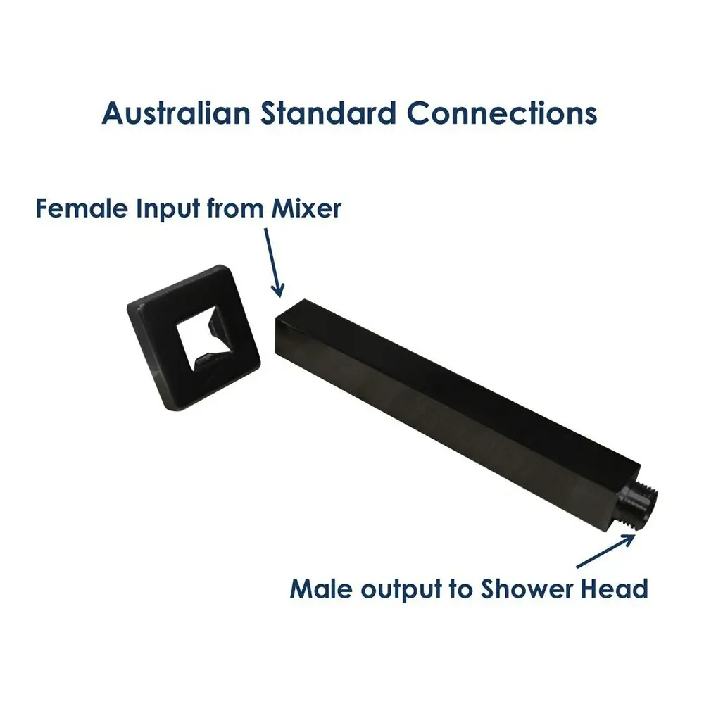 Vale 400mm Ceiling Mounted Square Shower Arm - Matte Black