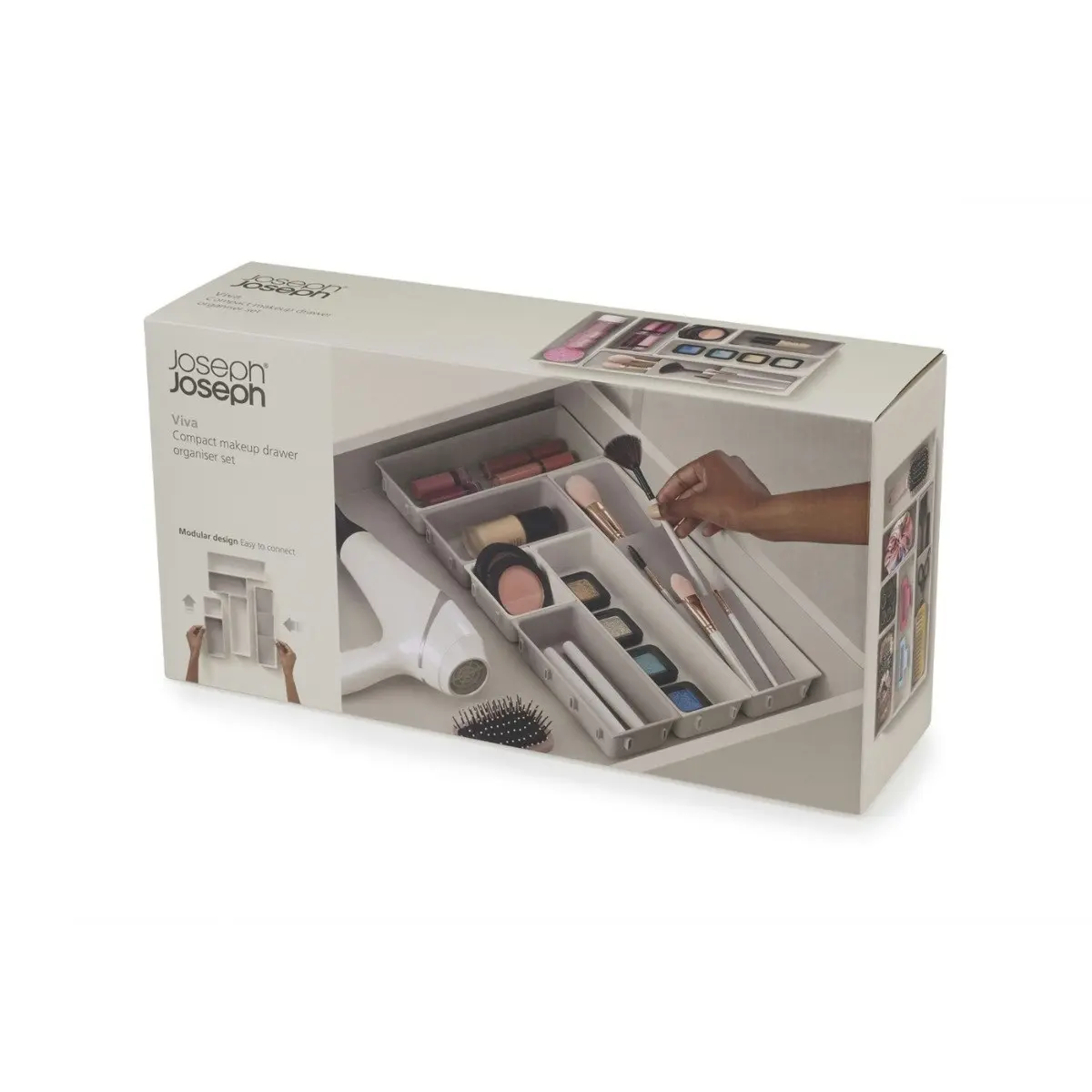 Joseph Joseph Viva 7 Piece Makeup Organiser Set - Shell