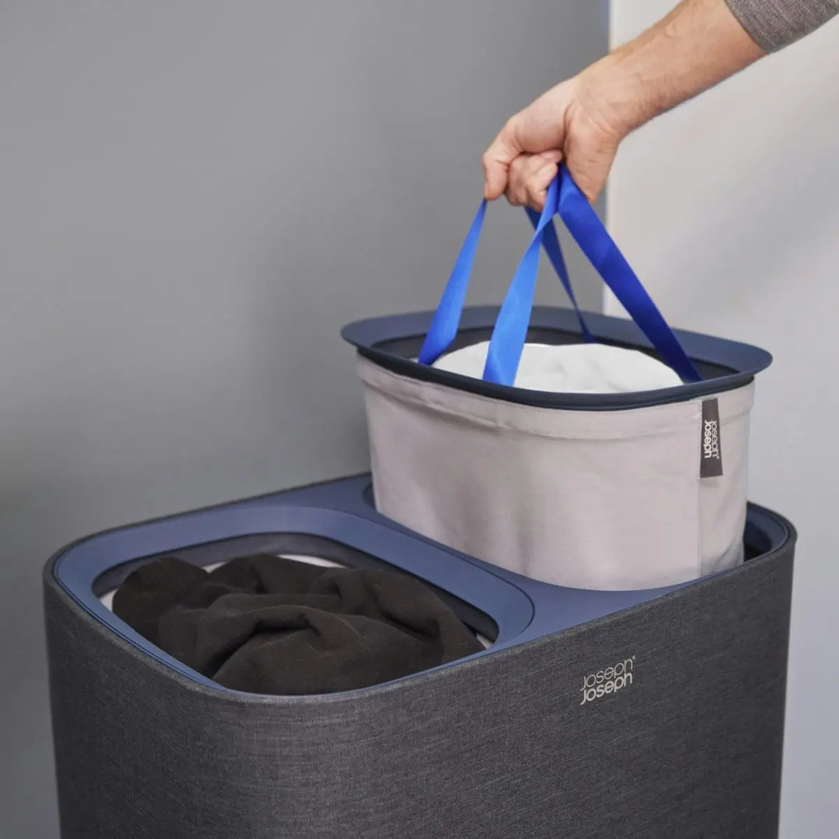 Joseph Joseph Tota 90 Litre Laundry Separation Basket - Carbon Black