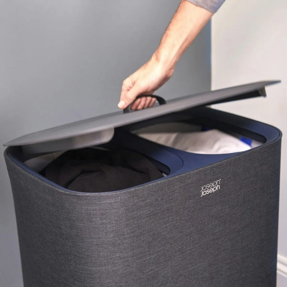 Joseph Joseph Tota 90 Litre Laundry Separation Basket - Carbon Black