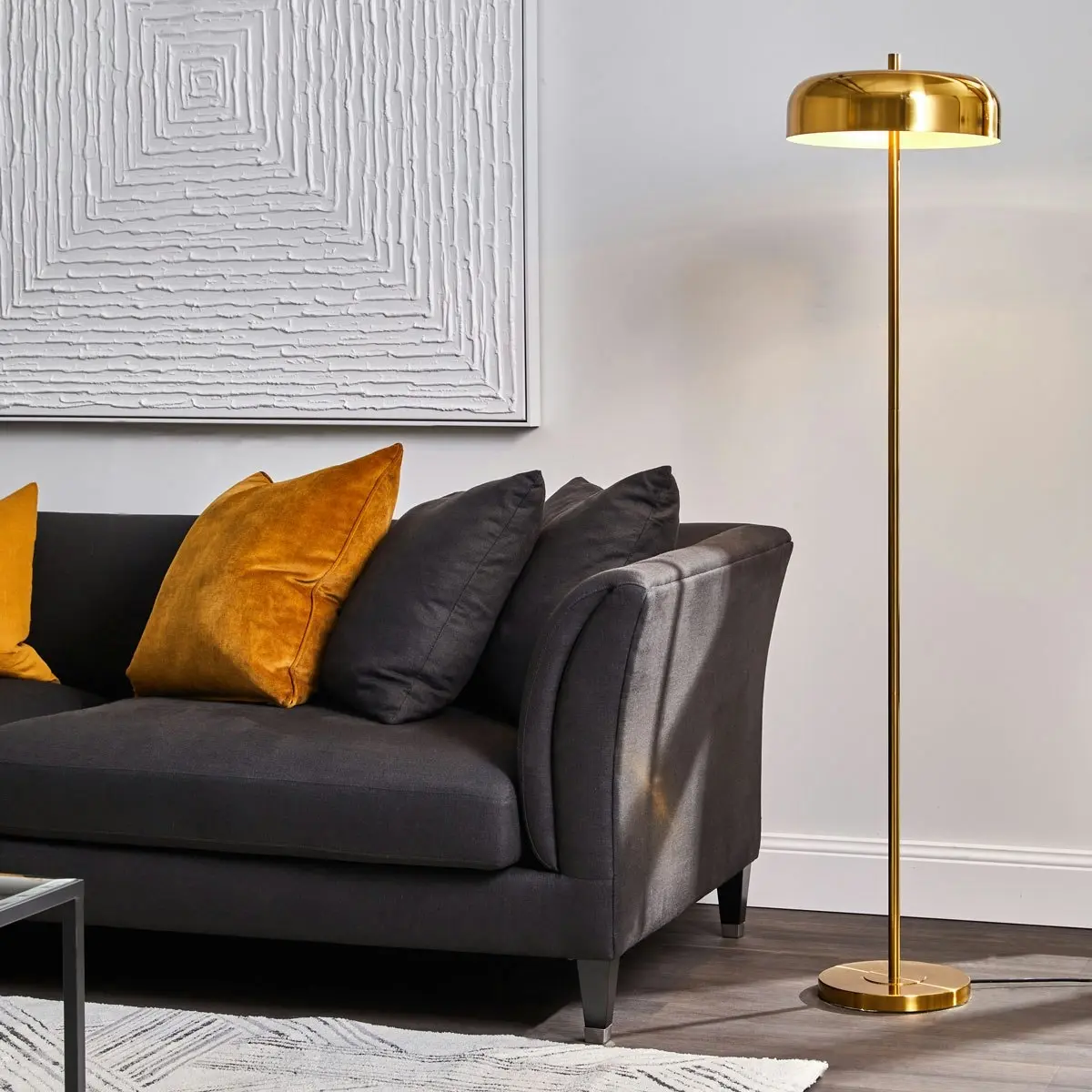 Cafe Lighting Sachs Floor Lamp - Polished Brass