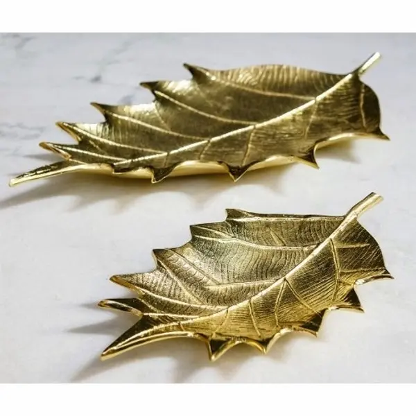 SSH Collection Oak Large 51cm Long Decorative Leaf - Brass