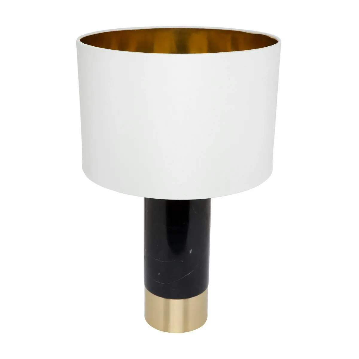 Cafe Lighting Paola Marble Table Lamp - Black with White Shade