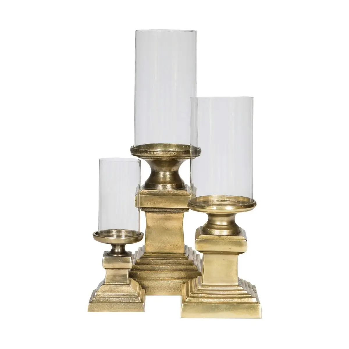 SSH Collection Lara 53cm Tall Hurricane Lamp - Brass