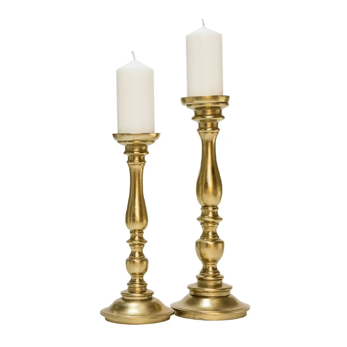 SSH Collection Alexa 36cm Tall Single Candle Stand - Brass