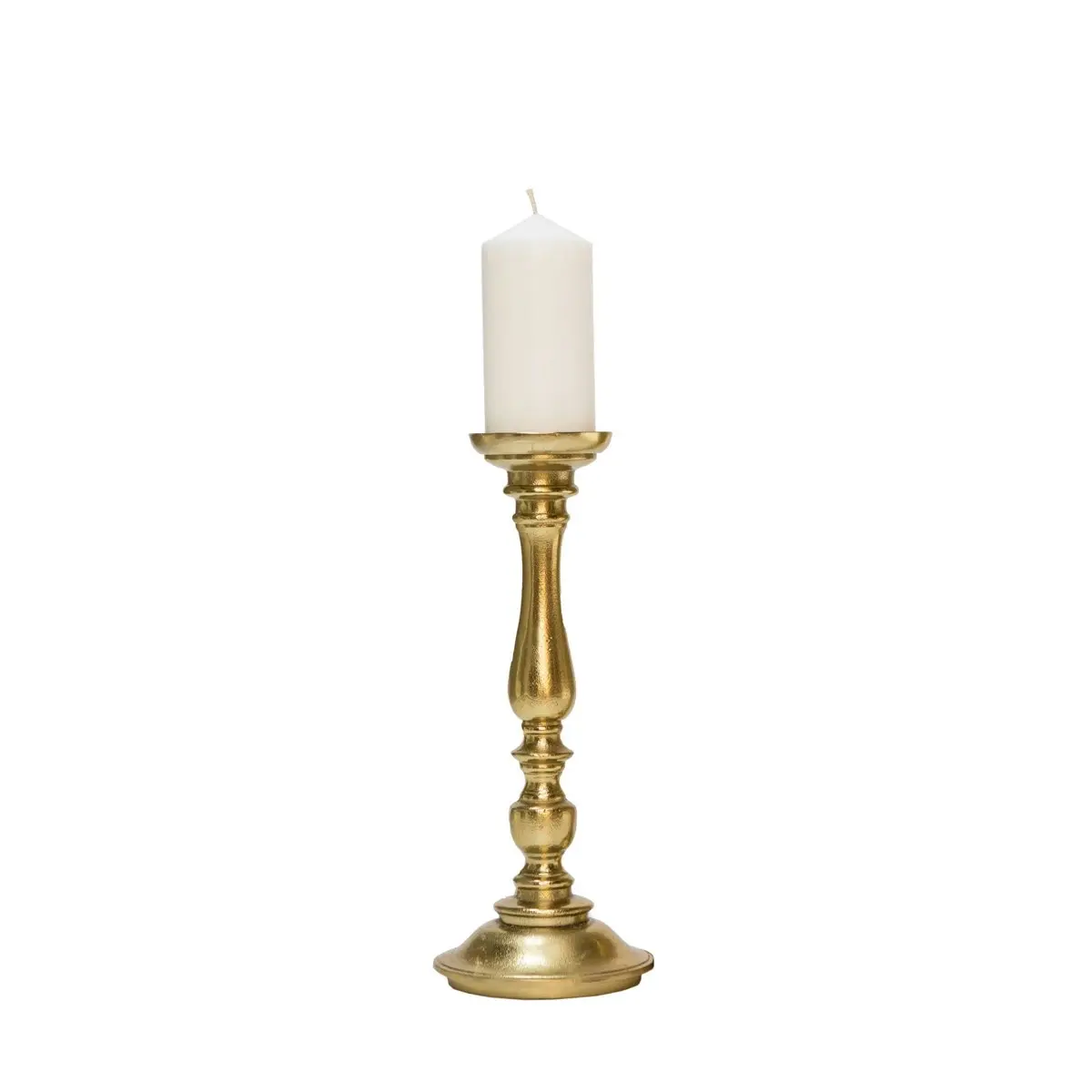 SSH Collection Alexa 36cm Tall Single Candle Stand - Brass