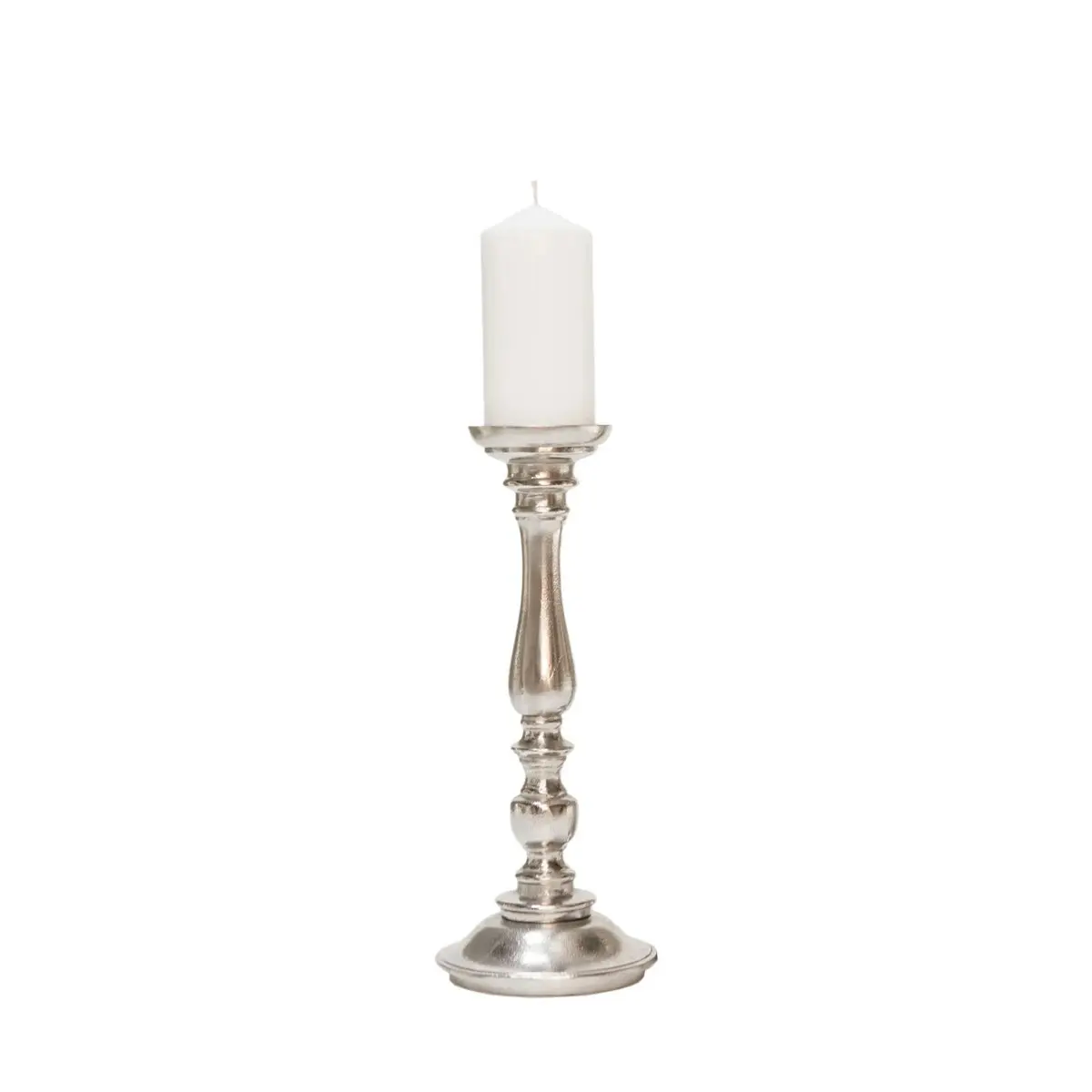 SSH Collection Alexa 36cm Tall Single Candle Stand - Nickel