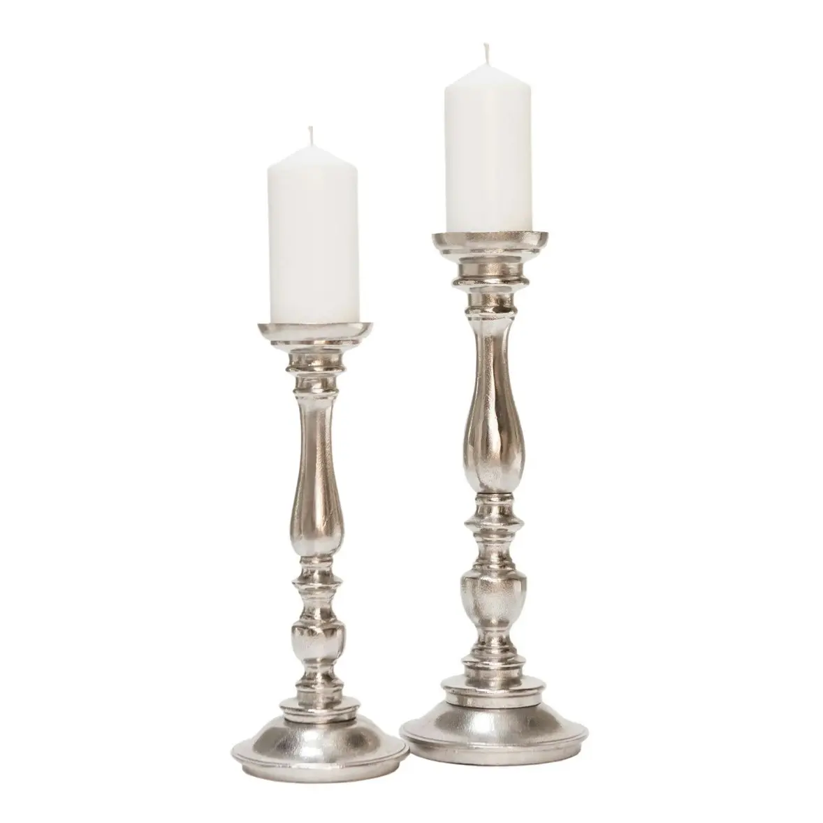 SSH Collection Alexa 36cm Tall Single Candle Stand - Nickel