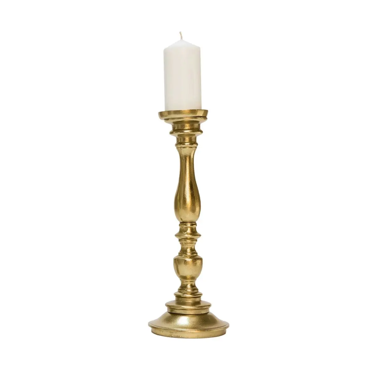 SSH Collection Alexa 44cm Tall Single Candle Stand - Brass