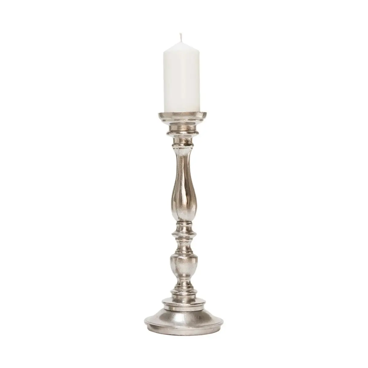 SSH Collection Alexa 44cm Tall Single Candle Stand - Nickel