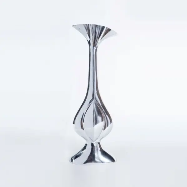 SSH Collection Lotus Small 70cm Tall Vase - Polished Aluminium