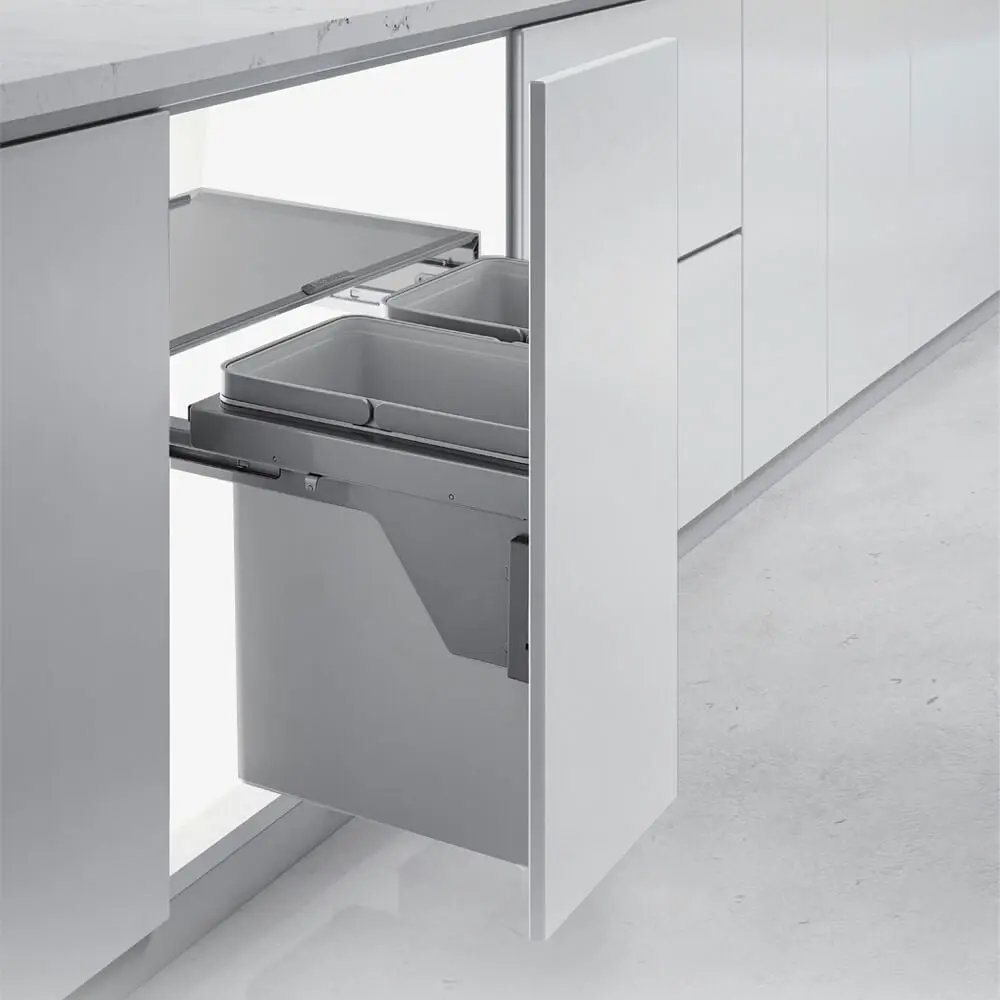 Higold Optum 56L Twin Slide Out Bottom Mounted Concealed Bin (for 60cm cupboard)