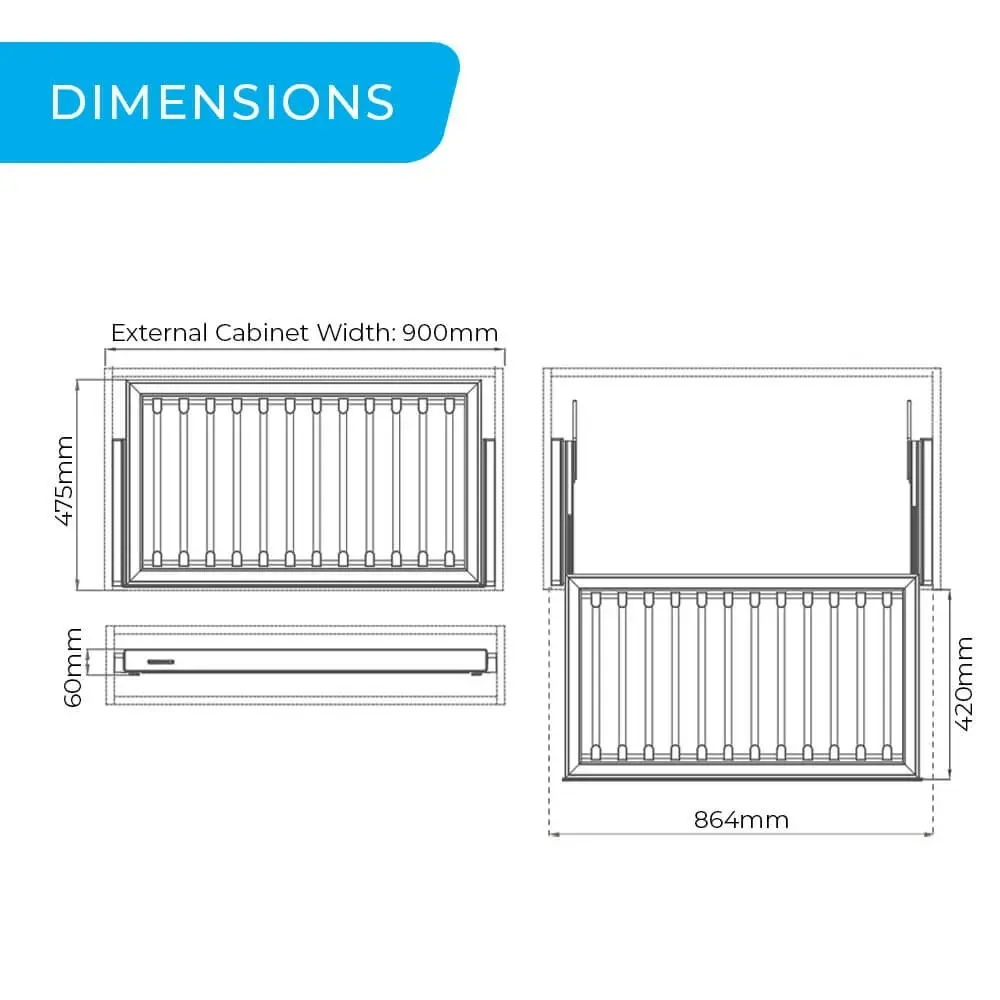 Higold A Series Pull Out Trousers Rack (for 90cm cupboard)