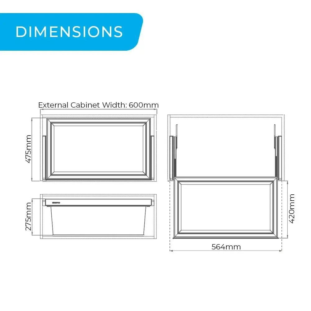 Higold A Series Pull Out Deep Wardrobe Basket (for 60cm cupboard)