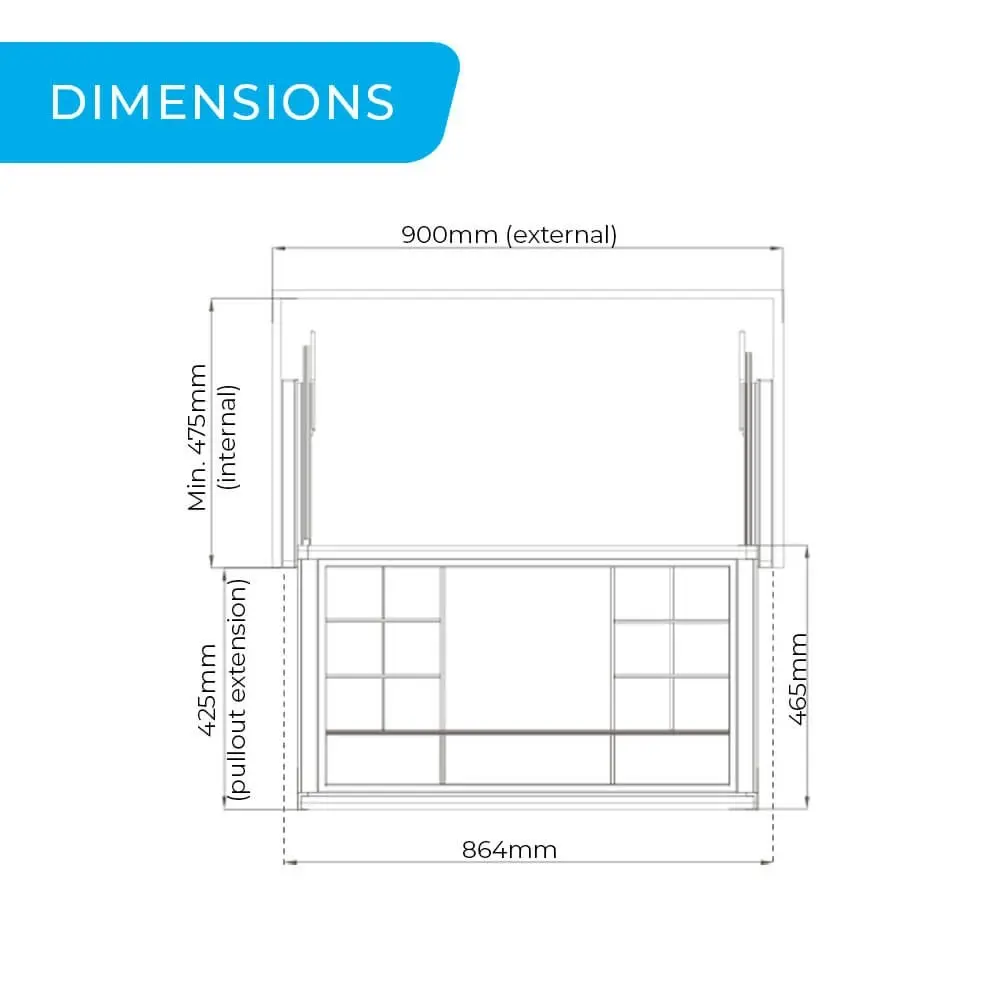 Higold B Series Pull Out Wardrobe Storage Tray with Multiple Sections (for 90cm cupboard)