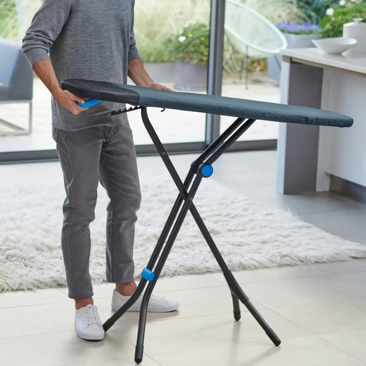 Joseph Joseph Glide Plus Easy-store Ironing Board Advanced - Black/Blue