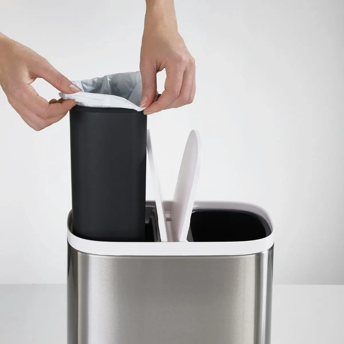 Joseph Joseph Split 6 Litre Steel Waste and Recycling Bin