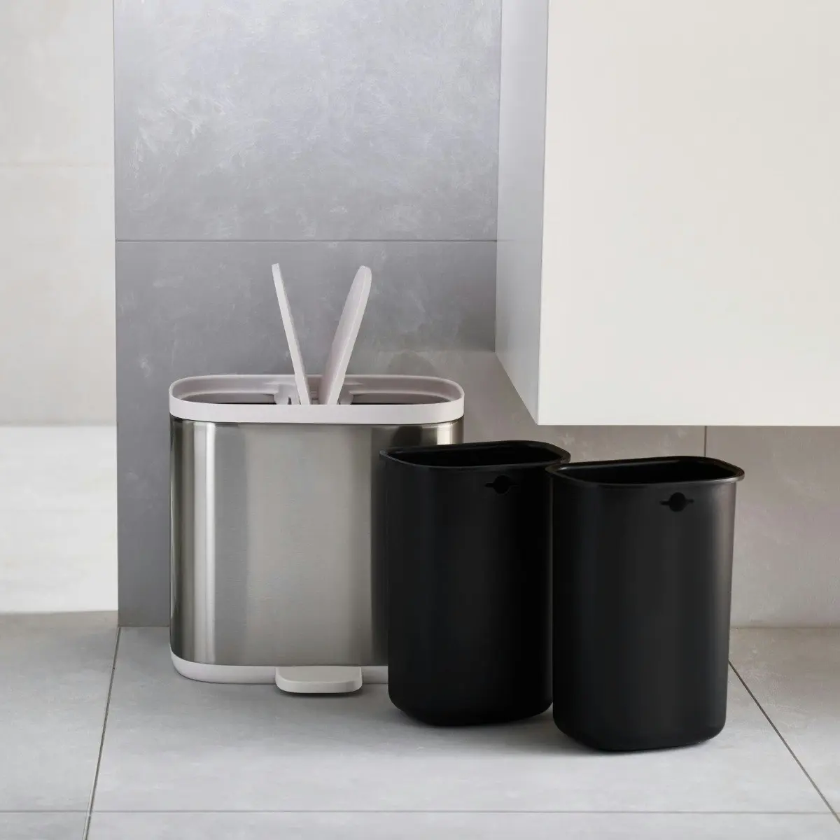 Joseph Joseph Split 6 Litre Steel Waste and Recycling Bin