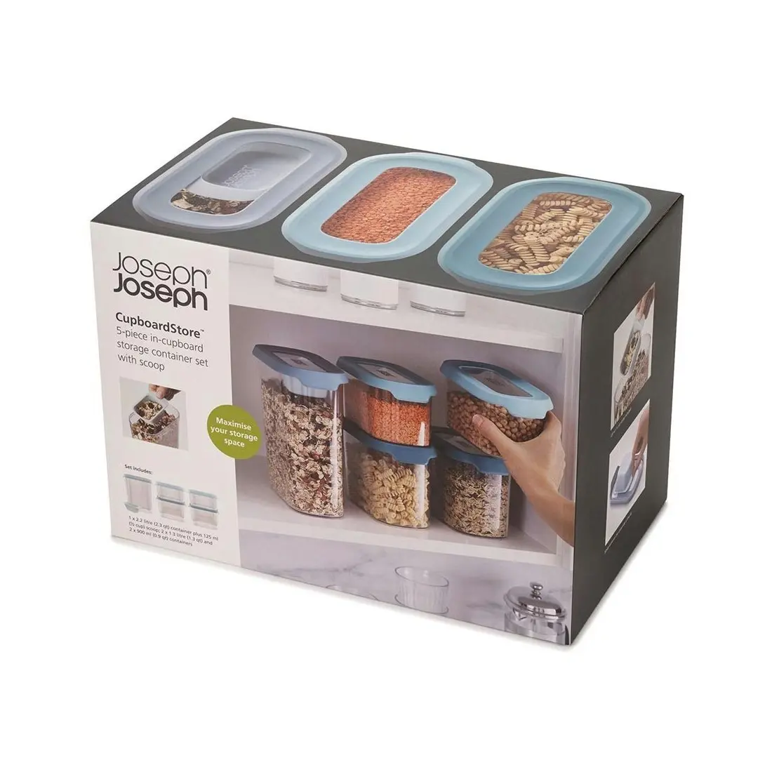 Joseph Joseph CupboardStore 5 Piece Food Storage Set - Opal