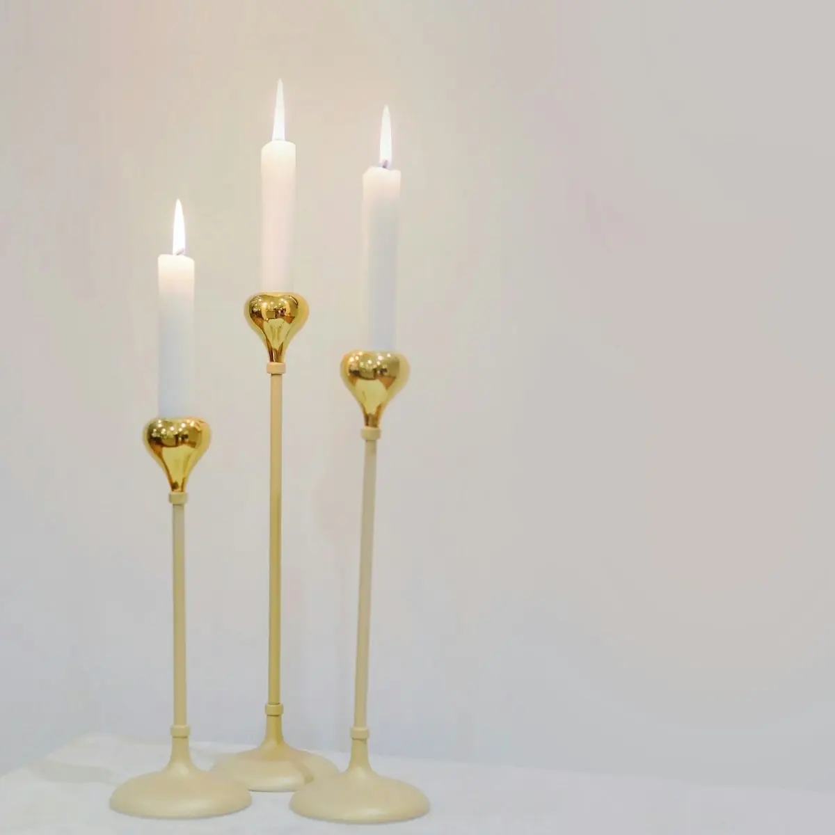 SSH Collection Tear Drop 32cm Tall Single Candle Holder - 2 Tone Gold