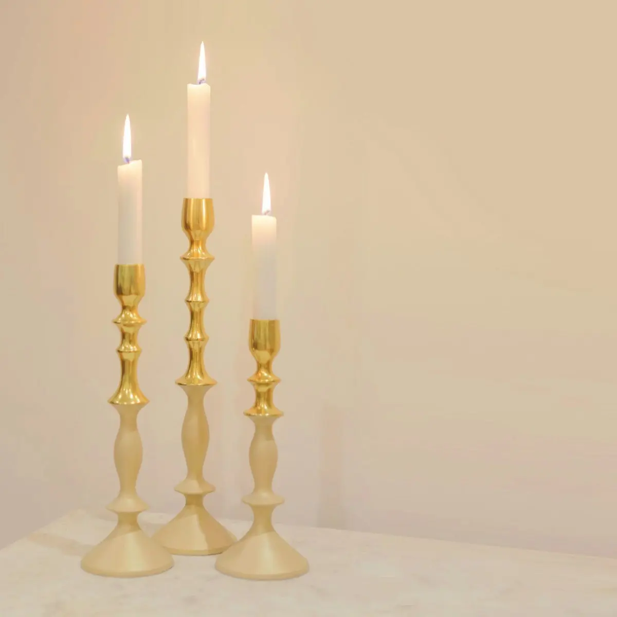 SSH Collection Ludwig 35cm Tall Single Candle Holder - 2 Tone Gold